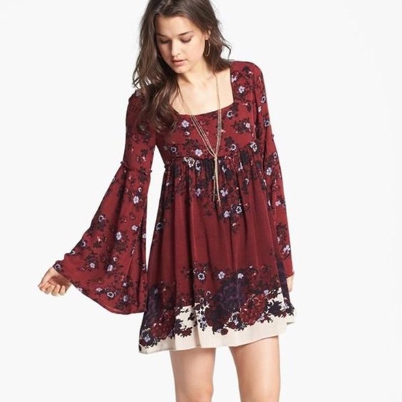 Free People Dresses & Skirts - Free People Burgundy Modern Chinoise Dress