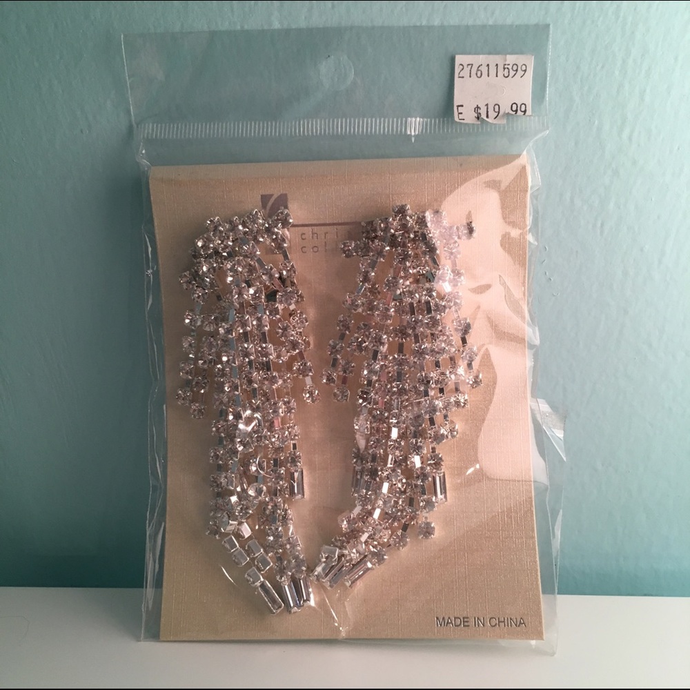 Rhinestone clip on earrings