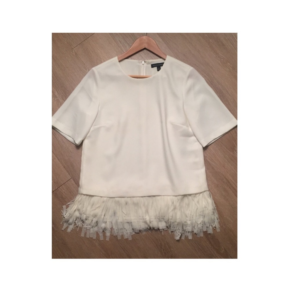 Banana Republic Cream Fringe Top - XS