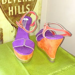 Jennifer Lopez Platform Colorblock Wedge Sandal-S4