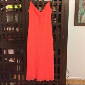Coral dotted slim dress