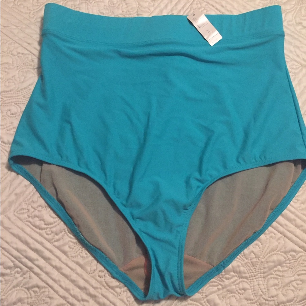 Cacique High Waisted Swim Bottoms in Aqua NWT