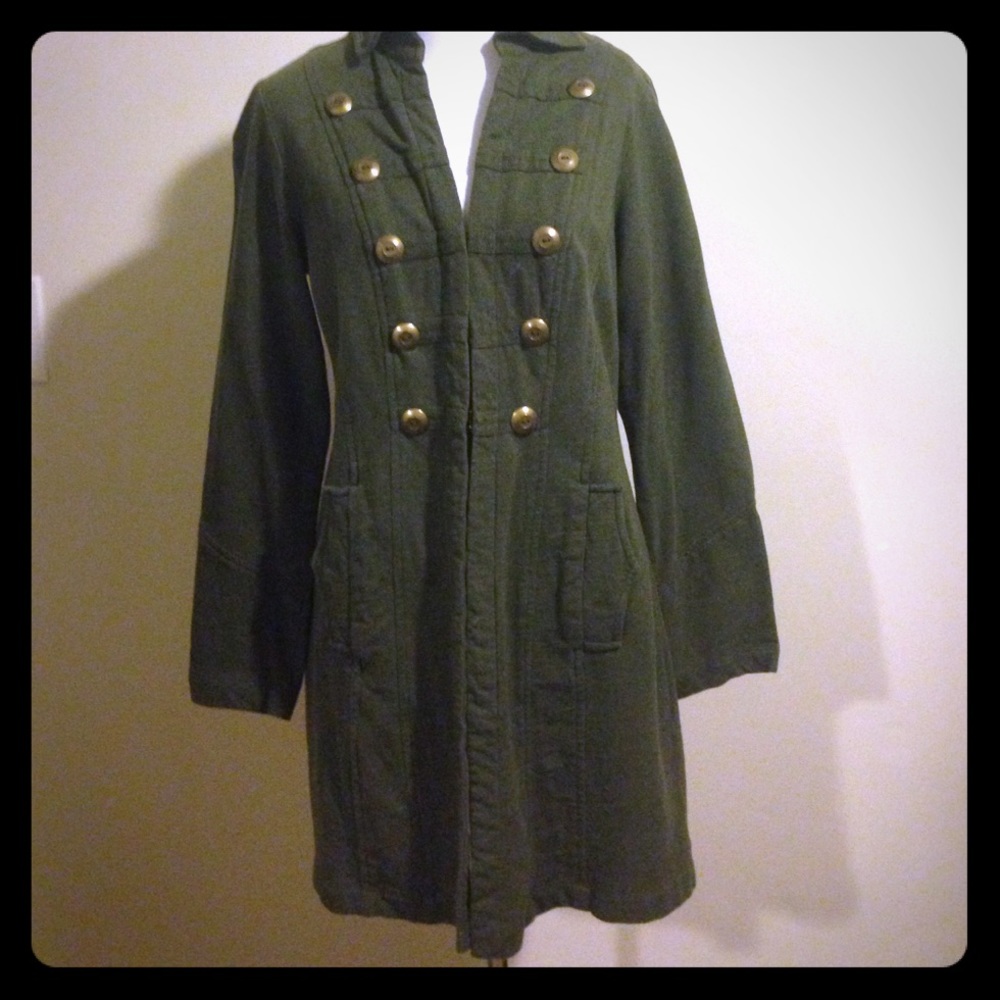Olive green military style coat by Cabi- Small