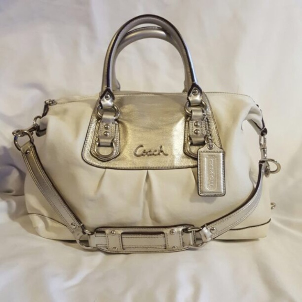 Authentic Coach Ashley Leather W/ Sequin Silk Pony