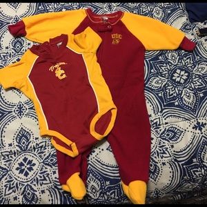 USC Bundle - 3-6months onsie and 6-9 month pjs