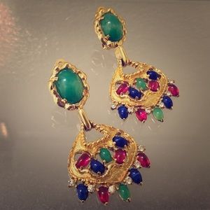 Signed Joseph Mazer chandelier earrings
