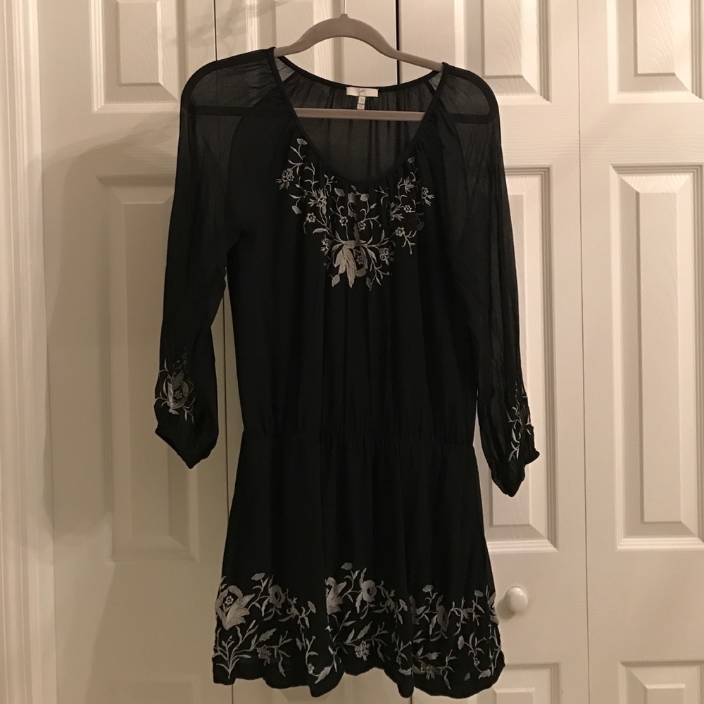 Black embroidered dress