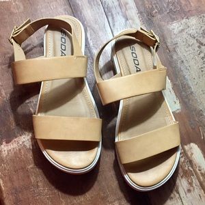 SODA Cream Leather Sandal