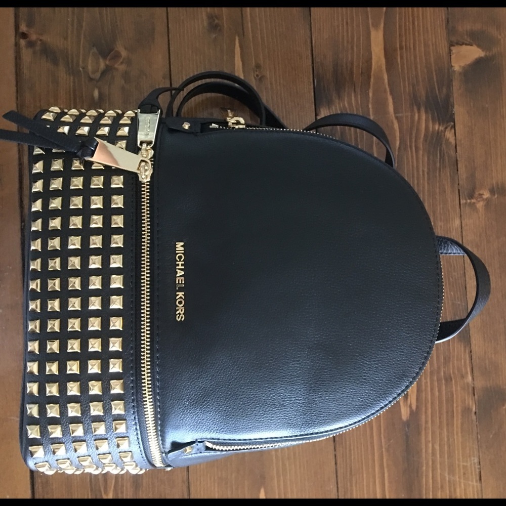 Michael Kors Rhea Studded Small Leather Backpack