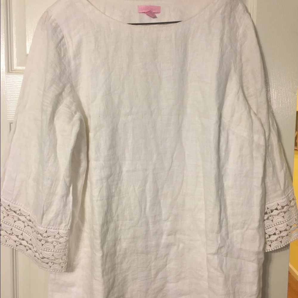 EEUC Lilly Pulitzer XL White Linen Tunic