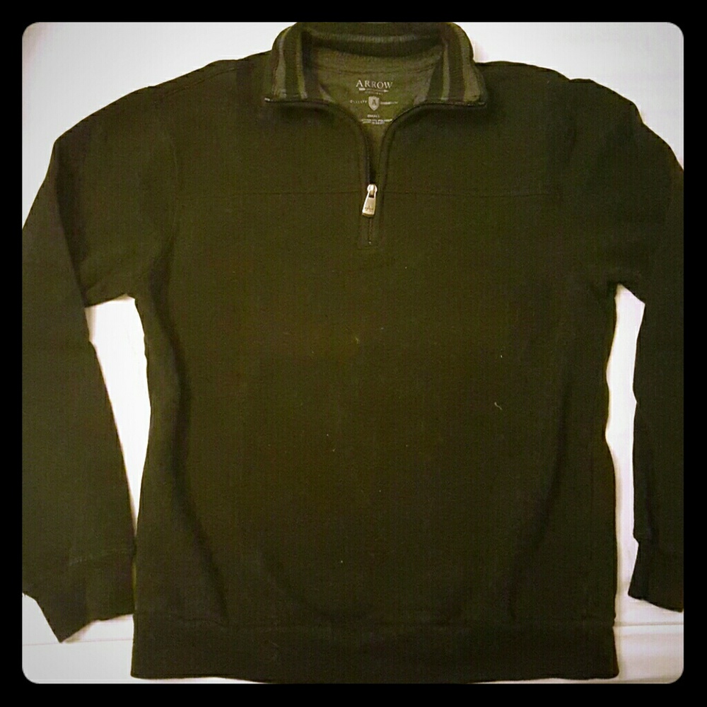 Black zip-neck Arrow sweater