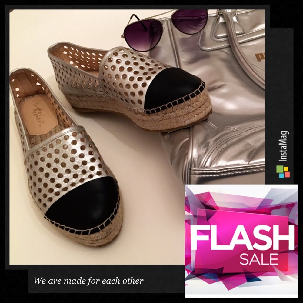 Loeffler Randall Mariko Metallic Espadrille EUC