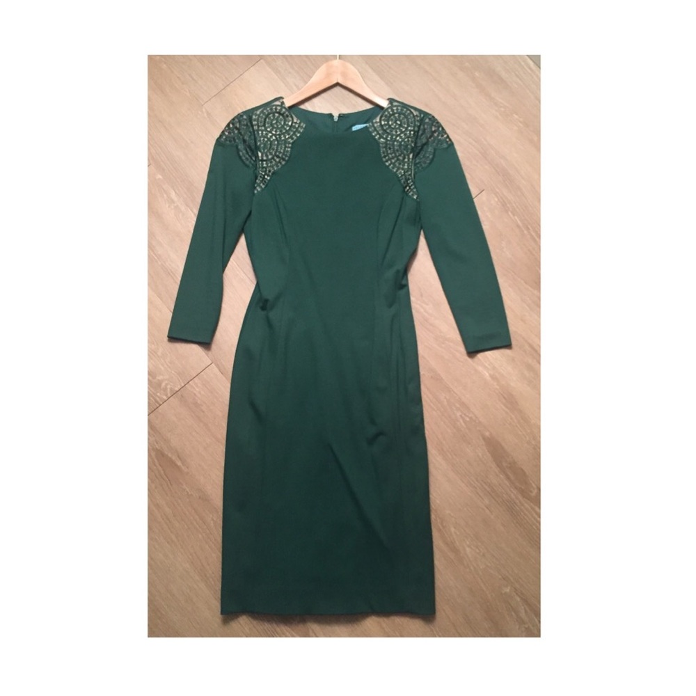 Antonio Melani Green / Embellished Shoulder Dress