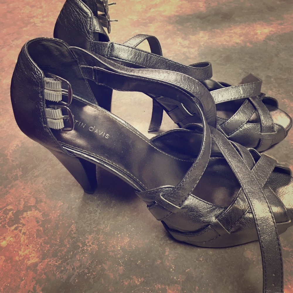 👠Kristin Davis Designer Heels!! Gorgeous Metallic