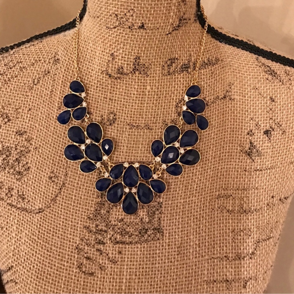 Royal blue statement necklace.