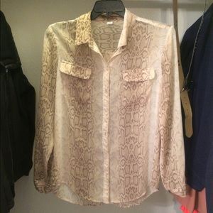 Sheer Snakeprint Blouse