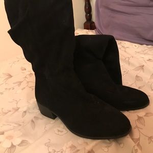 Black suede boots