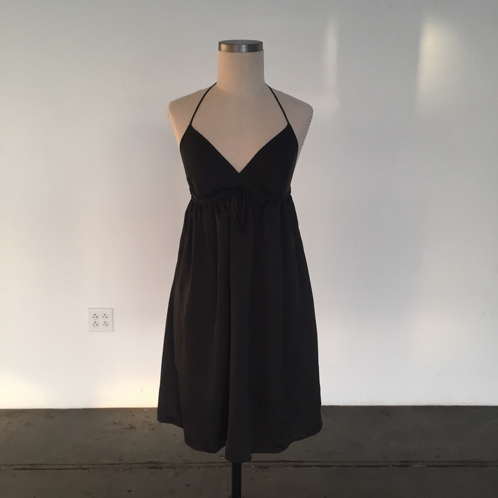 Old Navy Silk Halter Little Black Dress