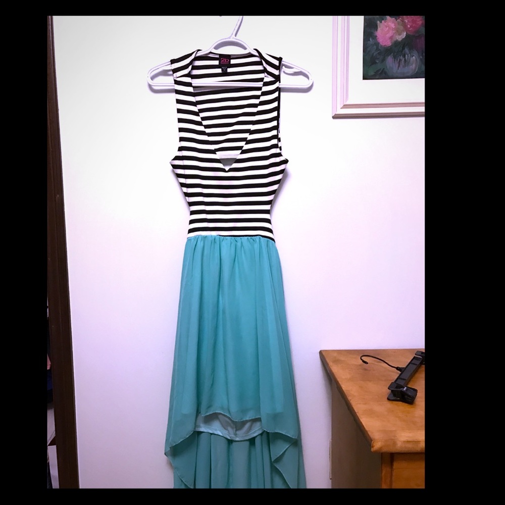 Bebe high low open back dress