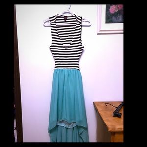 Bebe high low open back dress