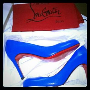 Christian Louboutin Blue Sapphire Filo Leather, Re
