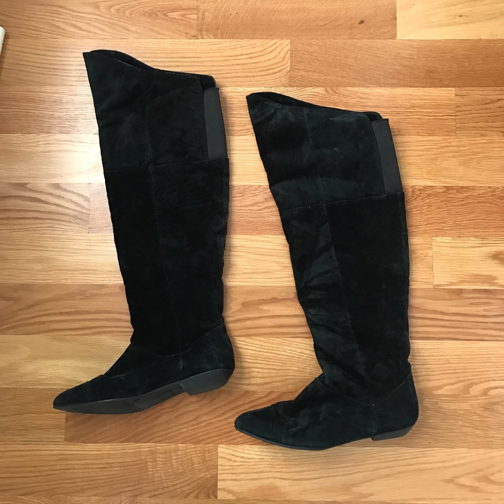 Knee High SUEDE Boots in BLACK Size 9.5