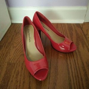Red Peep Toe Heels