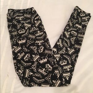 Tiara and crown black Lularoe leggings NWOT