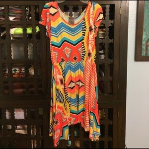 Colorful above the knee dress