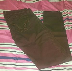 Burgundy Hollister skinny jeans