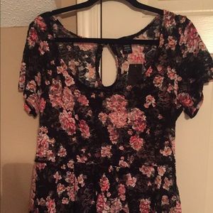 Peplum floral lace top