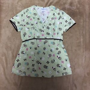 Floral scrub top