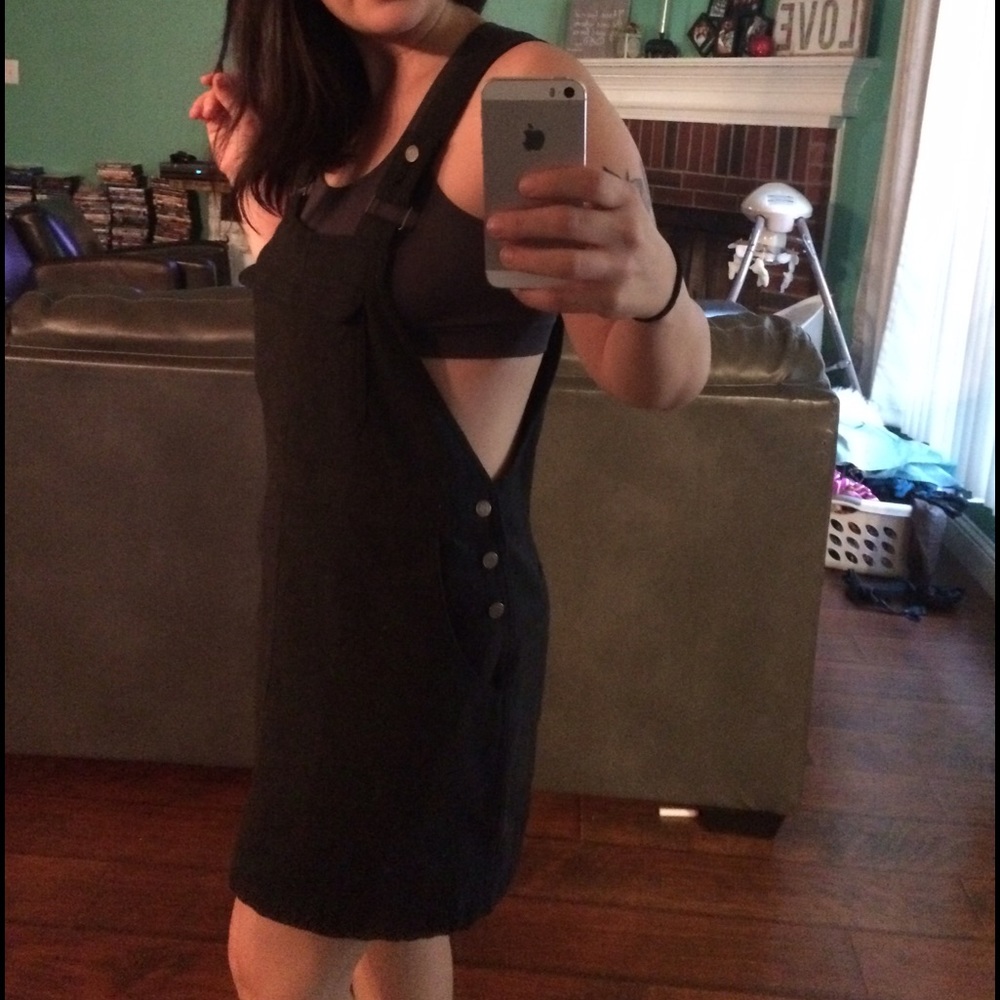 Size medium wool overall dress from GAP.