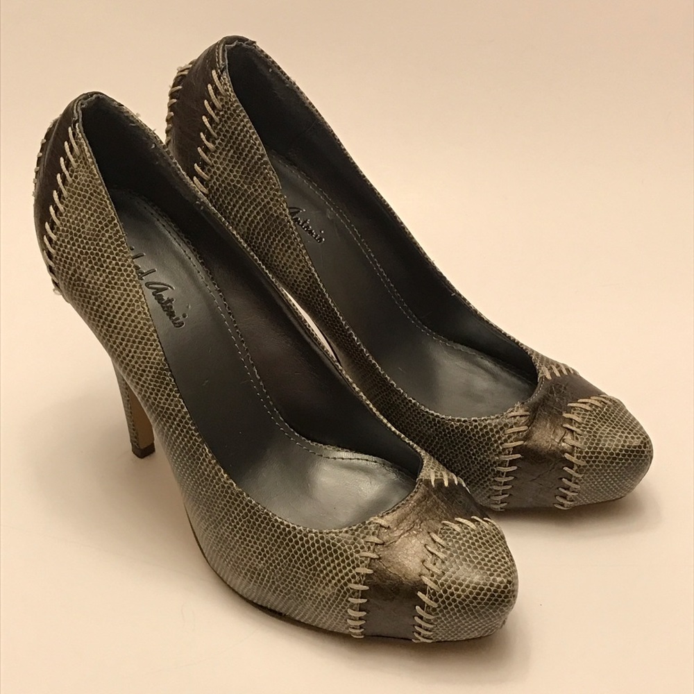 Michael Antonio Gray Faux Snakeskin Stilettos