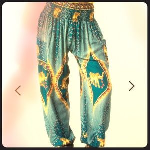 Rapsu Teal Harem Elephant Pants