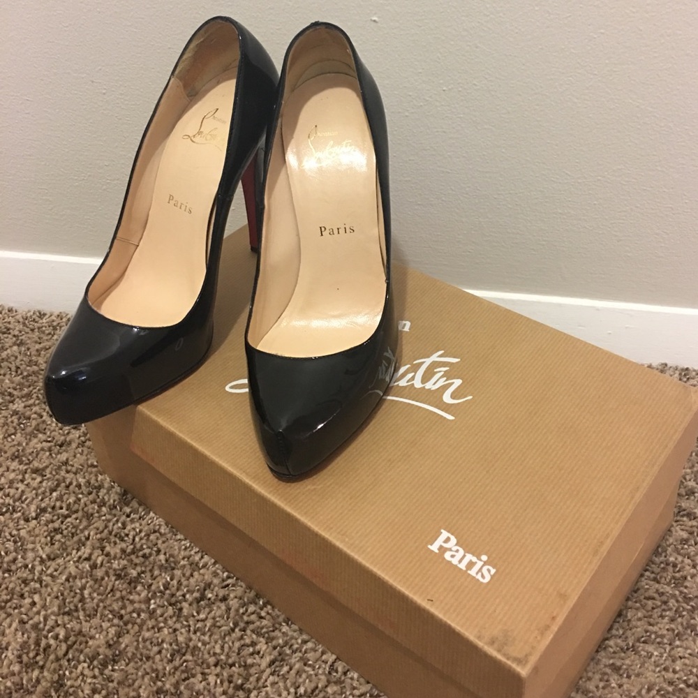 Christian Louboutin black patent pumps