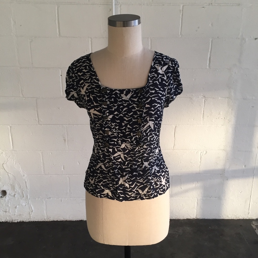 Anthropologie Navy Nautical Top