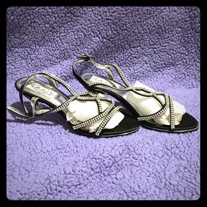 Diamond studded sandals heels