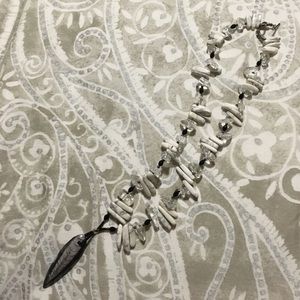 Modern art inspired hand beaded necklace