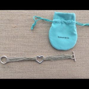 Tiffany authentic silver heart mesh bracelet