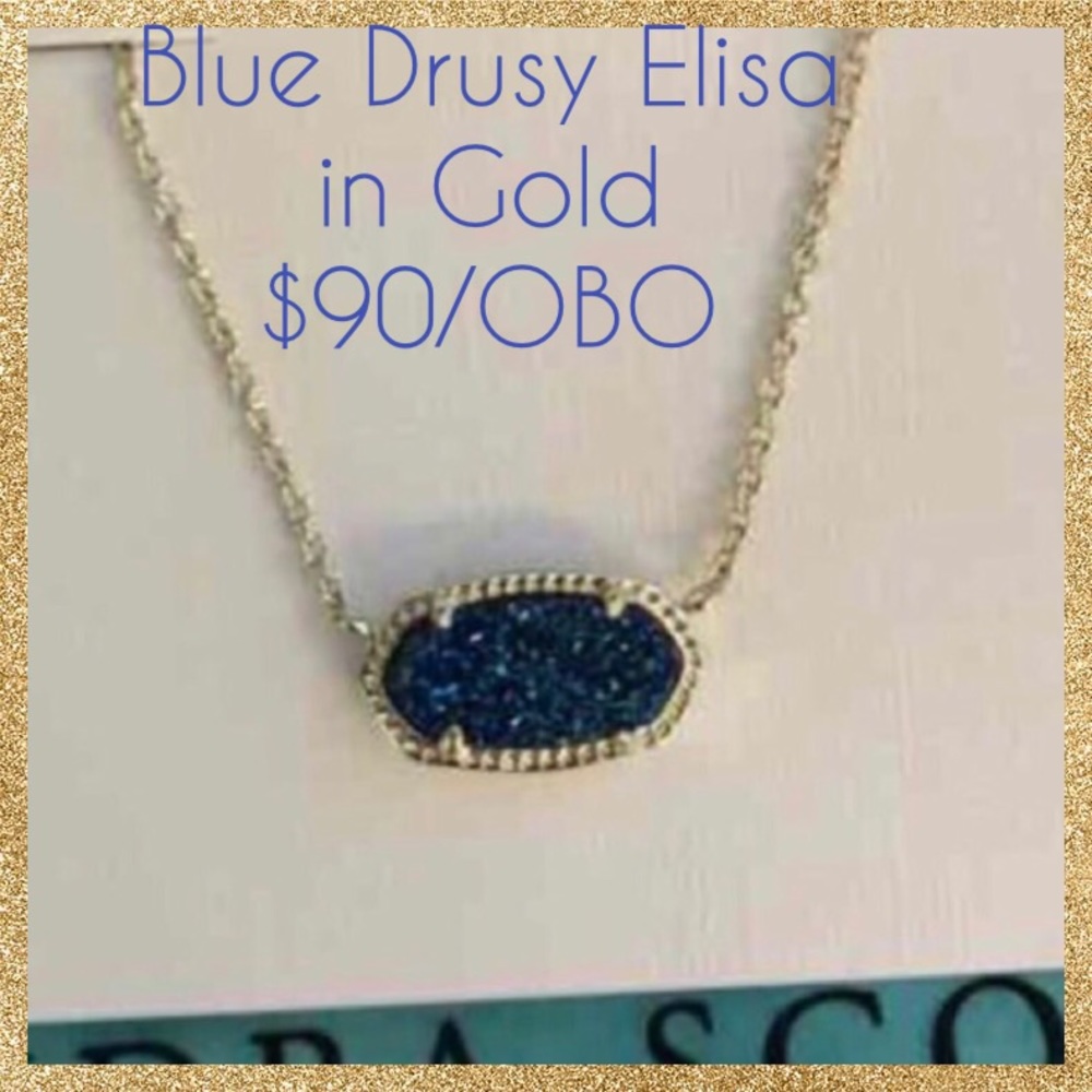 Elisa necklace in Blue Drusy