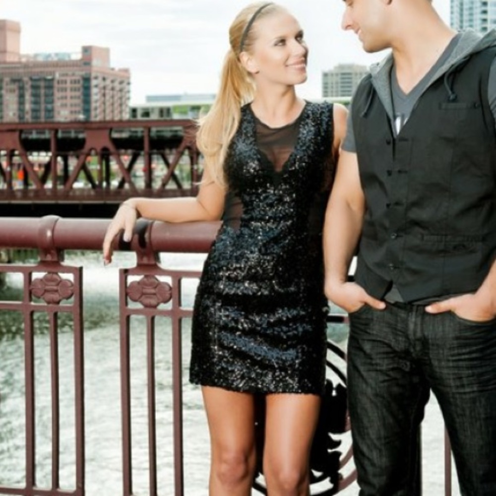 ASOS black sequin dress