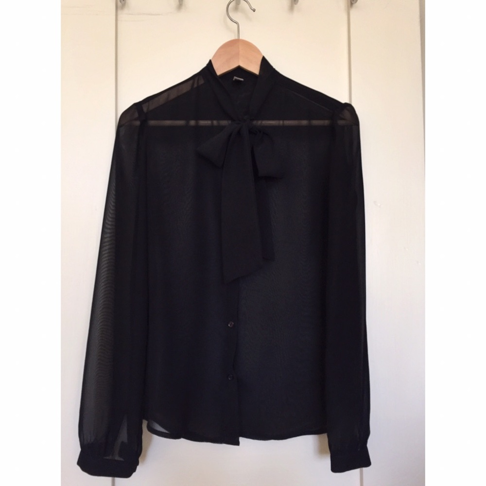 American Apparel Chiffon "secretary" blouse