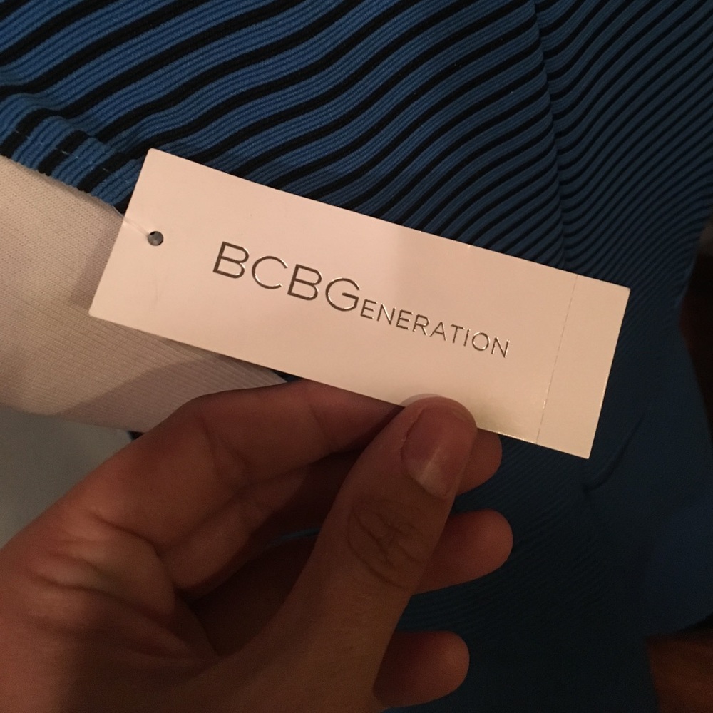 BCBGeneration Blue Pinstripe Fit & Flare - Picture 8 of 8