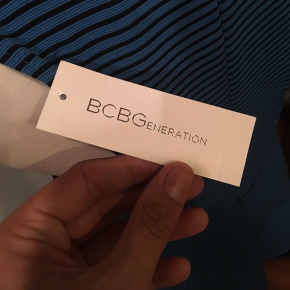 BCBGeneration Blue Pinstripe Fit & Flare - Picture 8 of 8