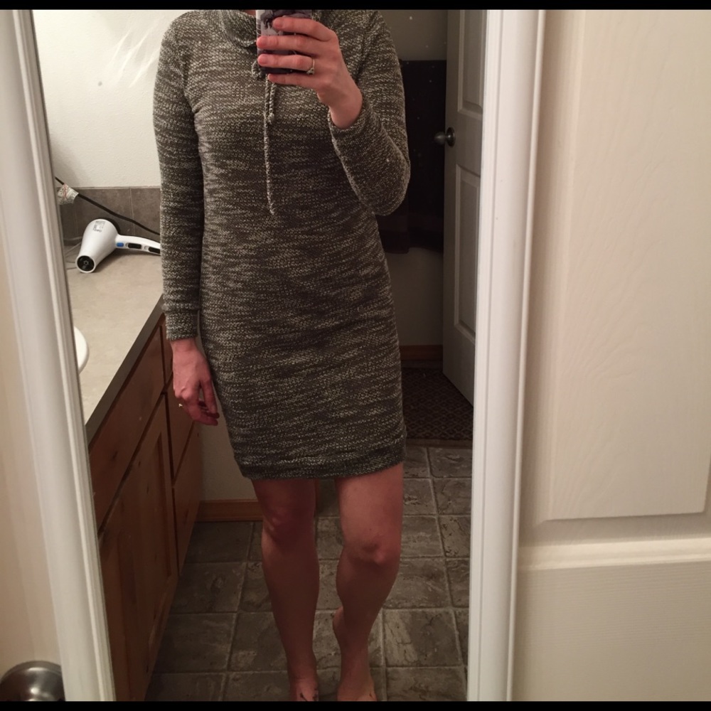 Curve hugging sweater dress