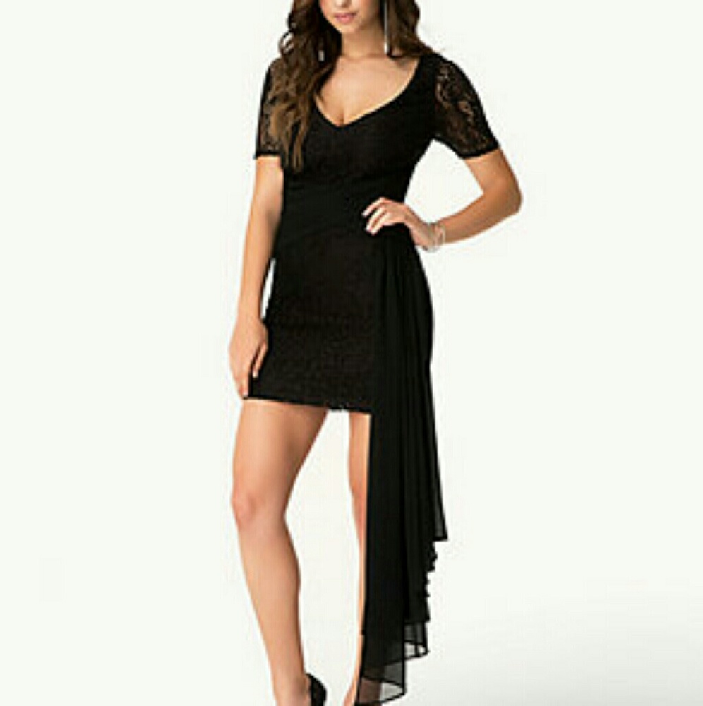 Bebe Side Drape Lace Dress 00 salsa tango