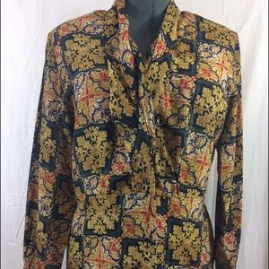 Vintage Jacqueline Ferrar Silk blouse Top Size 10