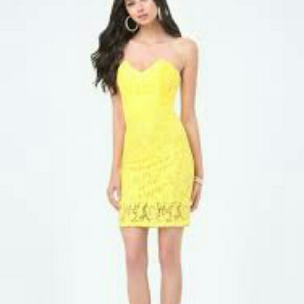 Petite Lace Strapless Dress Buttercup 00P  268033