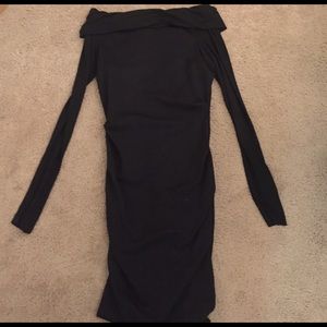 Nicole Miller Off the Shoulder Long Sleeved Dress